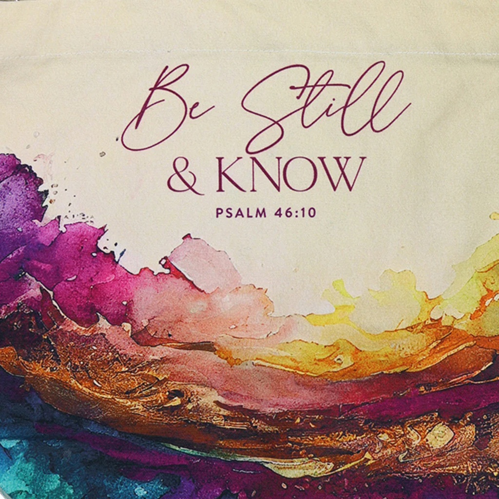 Printed Canvas Tote Be Still