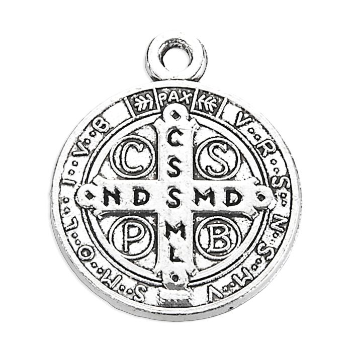 St. Benedict Medal 3/4&quot; Silver w/Jump Ring