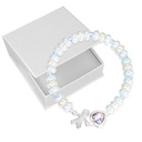 Children's Blue Pearlized Bracelet with Guardian Angel