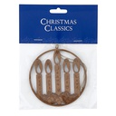 Laser Cut Wood Ornament - Advent candle - Christmas