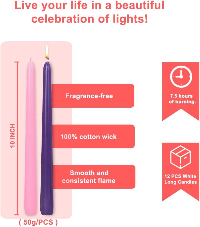 4 Pack Advent Taper Candles