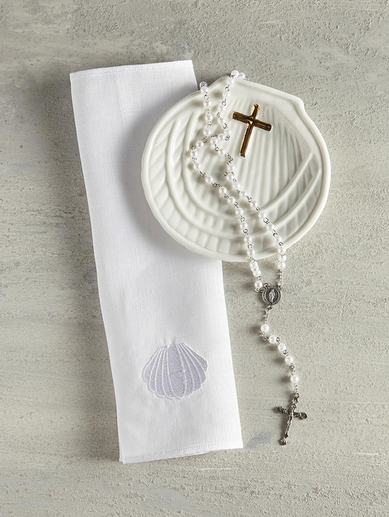 Baptismal Napkin with Shell