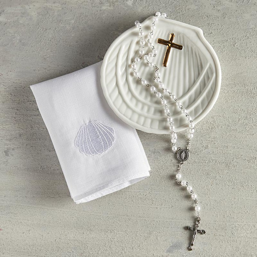 Baptismal Napkin with Shell