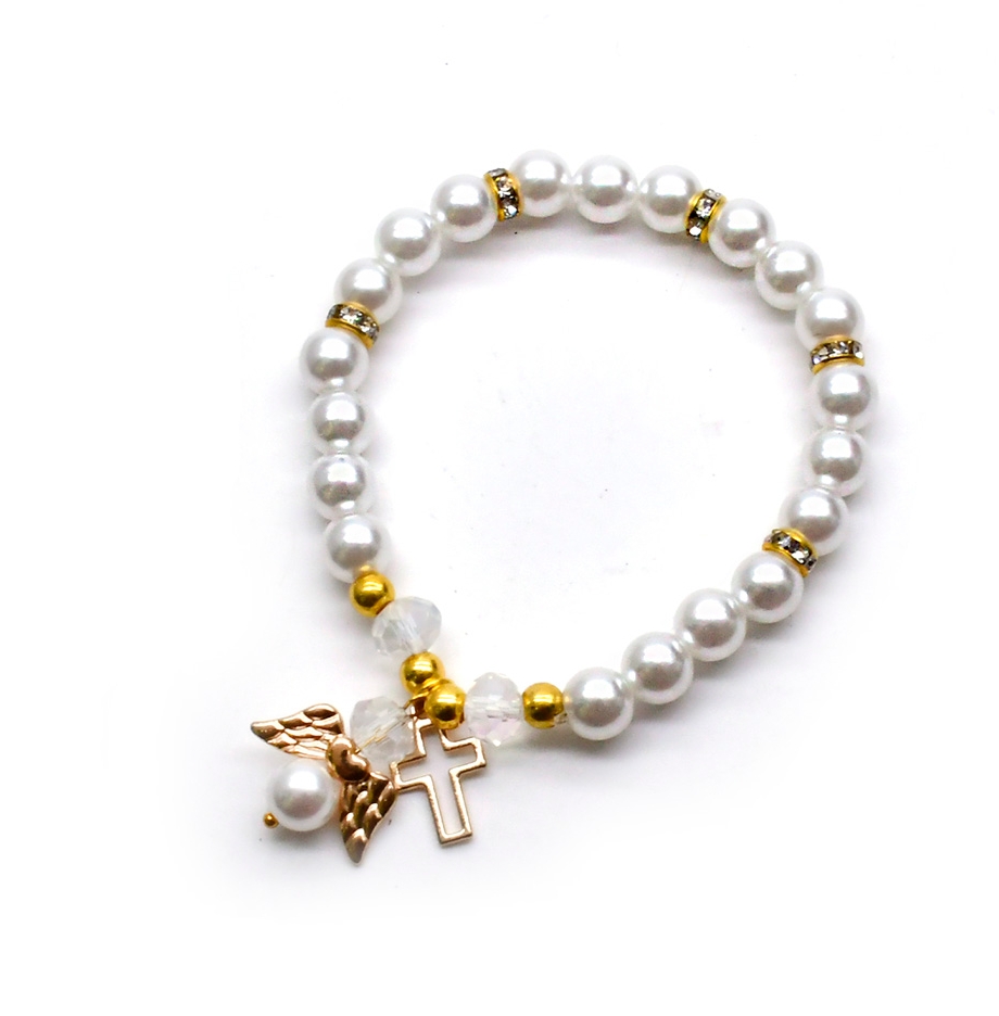 White Pearlized Bead Bracelet