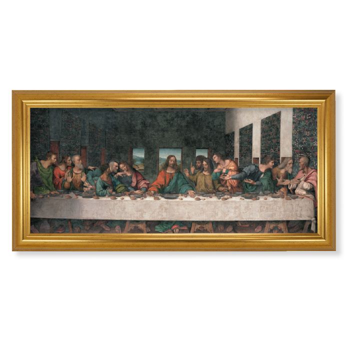 Davinci Last Supper 16X30 Gold Frame