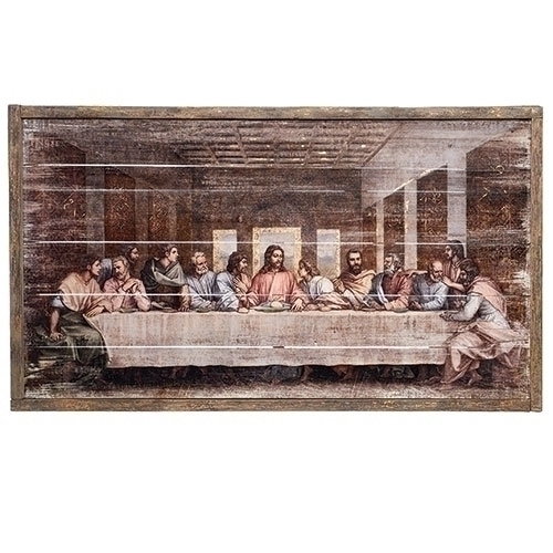 21"H The Last Supper Framed - Panel W/Leafing