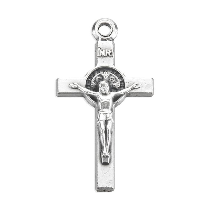 3/4" Silver Oxidized St. Benedict Crucifix