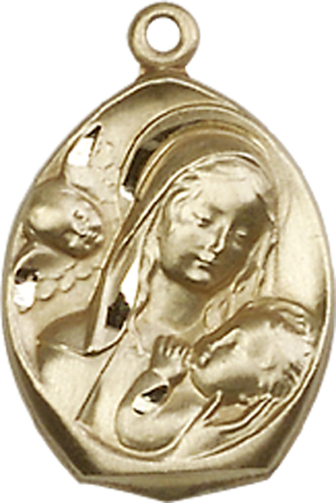 14kt Gold Madonna &amp; Child Medal