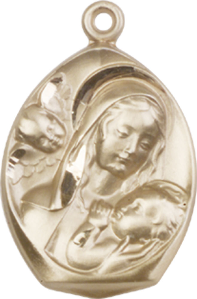14kt Gold Madonna &amp; Child Medal