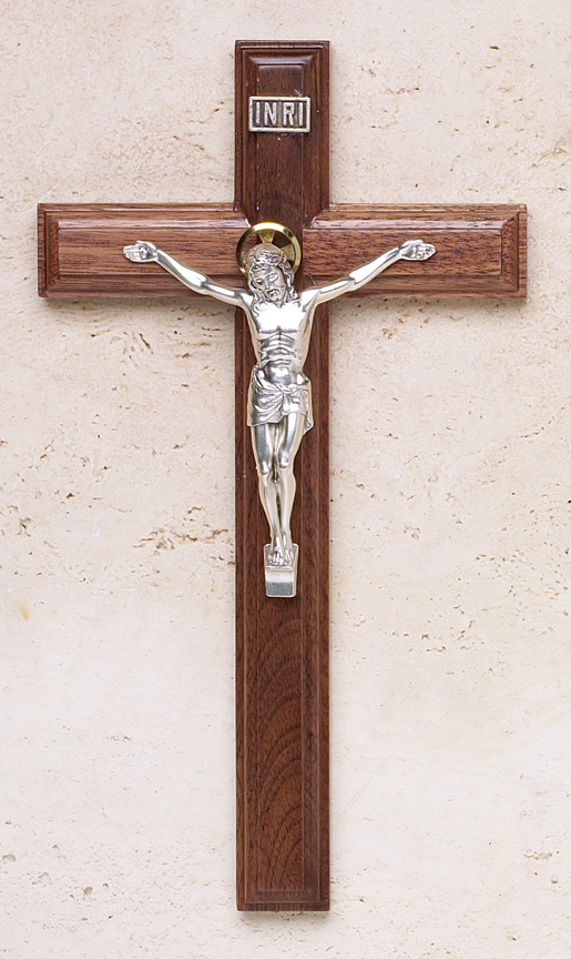 9in. Walnut Crucifix with Salerni Corpus
