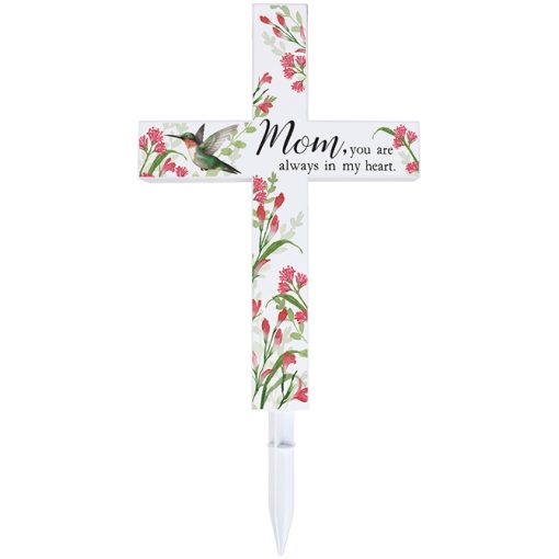 "Mom" Solar Cross Stake