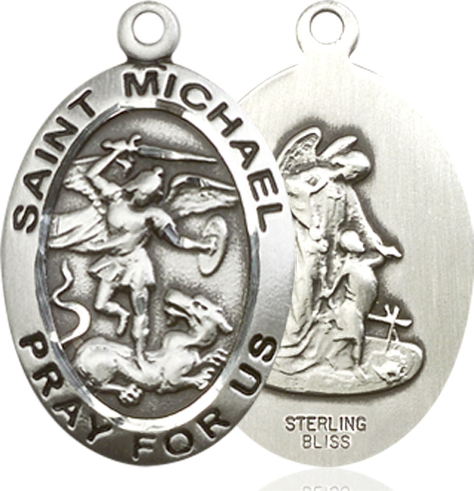 Sterling Silver Saint Michael the Archangel Medal - With Box