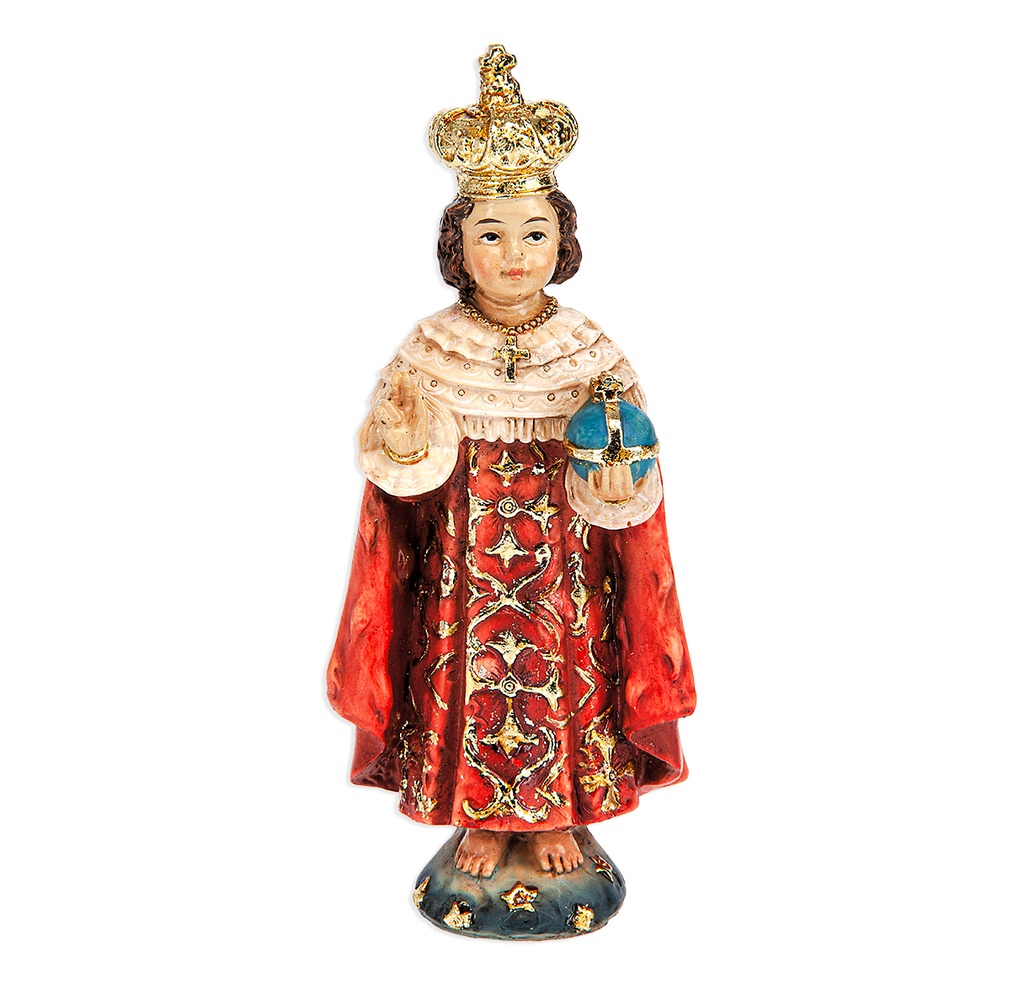 4" Cold Cast Resin Hand Painted Statue of Infant of Praque 