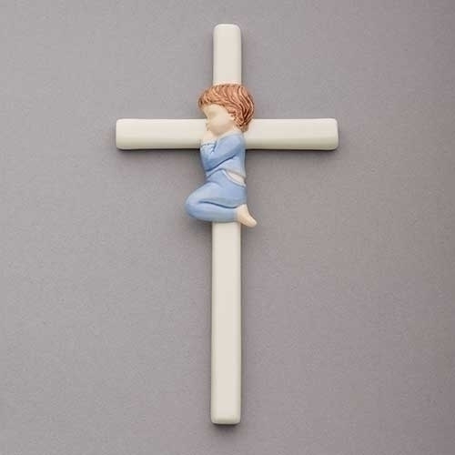 7.5"H VALENCIA PRAYING BOY CROSS