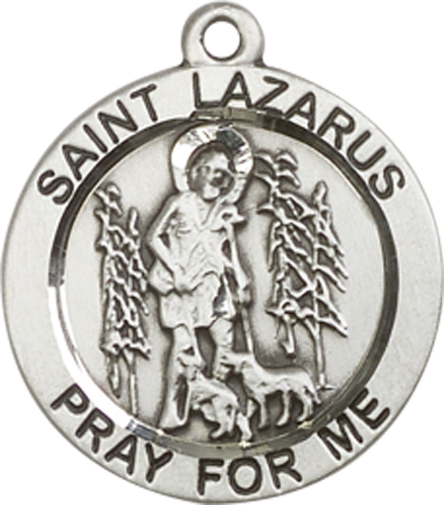 Sterling Silver Saint Lazarus Medal