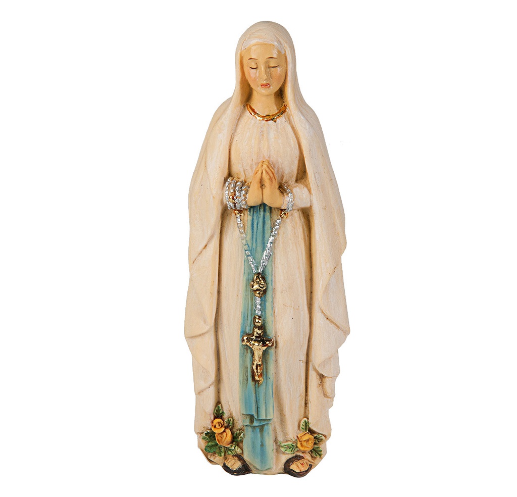 4" Our Lady Of Lourdes Cold Cast Resin Hand Painted Statue   P65