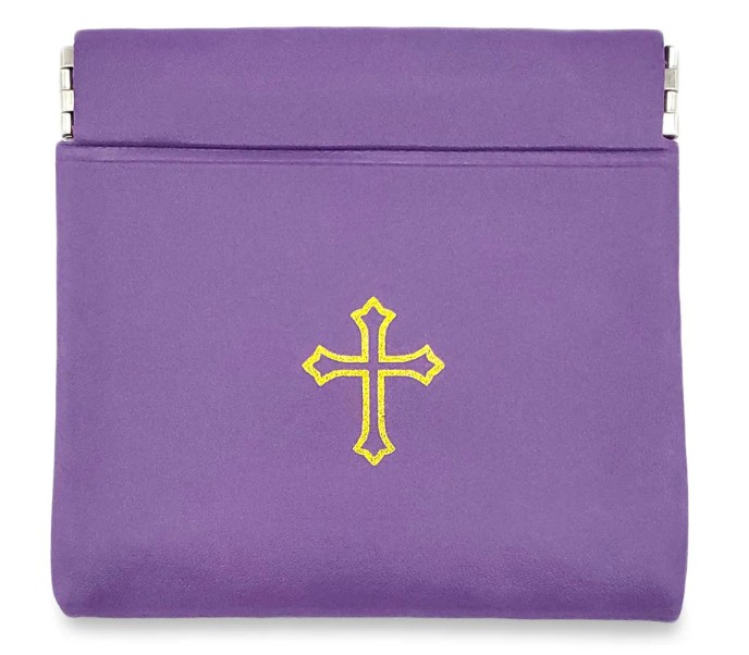 Vinyl Leatherette Rosary Case – Purple