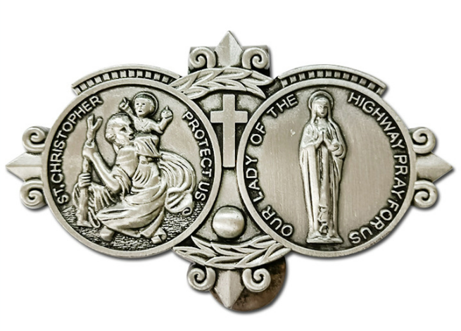 Auto Visor Clip – St. Christopher/Our Lady of the Highway