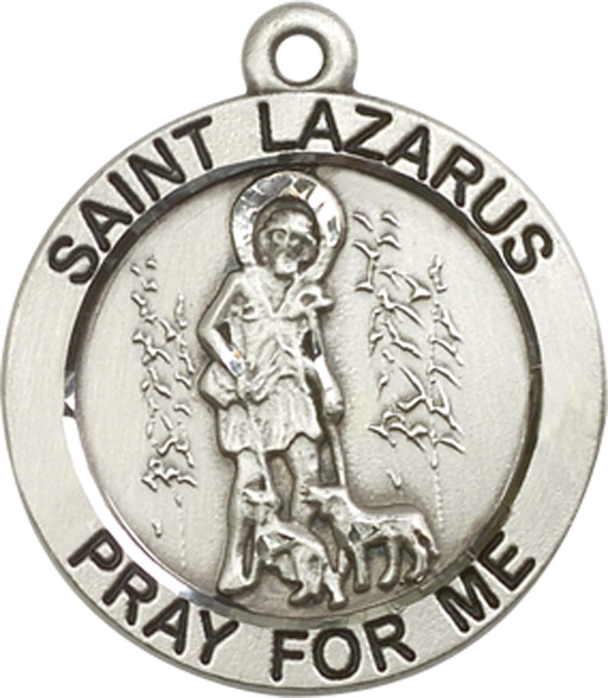 Sterling Silver Saint Lazarus Medal