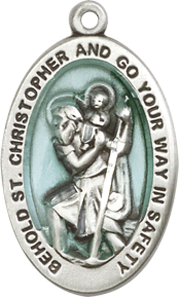 Sterling Silver Saint Christopher Medal - With Box