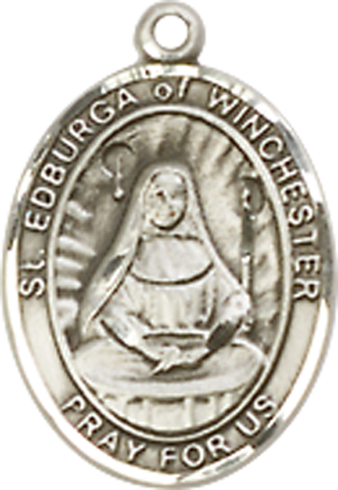Sterling Silver Saint Edburga of Winchester Medal