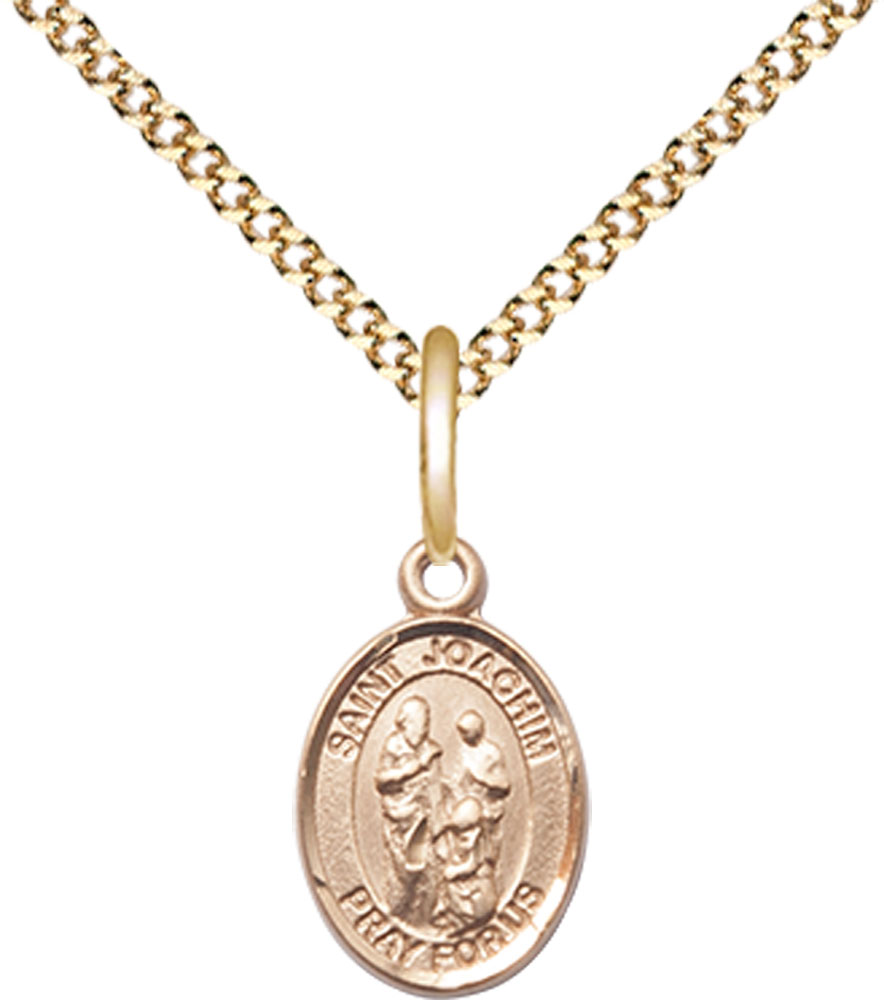 14kt Gold Filled Saint Joachim Pendant on a 18 inch Gold Plate Light Curb chain