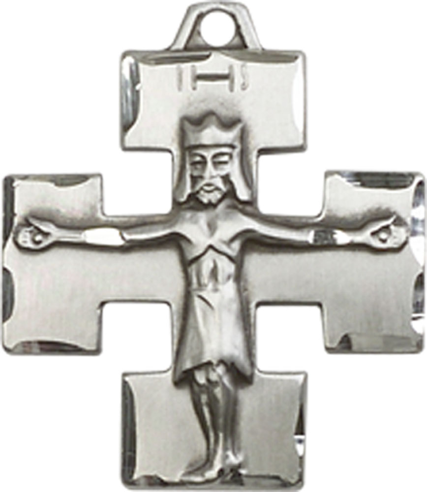 Sterling Silver Modern Crucifix Medal