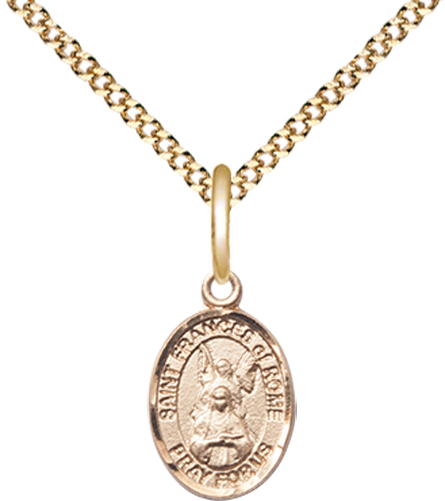 14kt Gold Filled Saint Frances of Rome Pendant on a 18 inch Gold Plate Light Curb chain