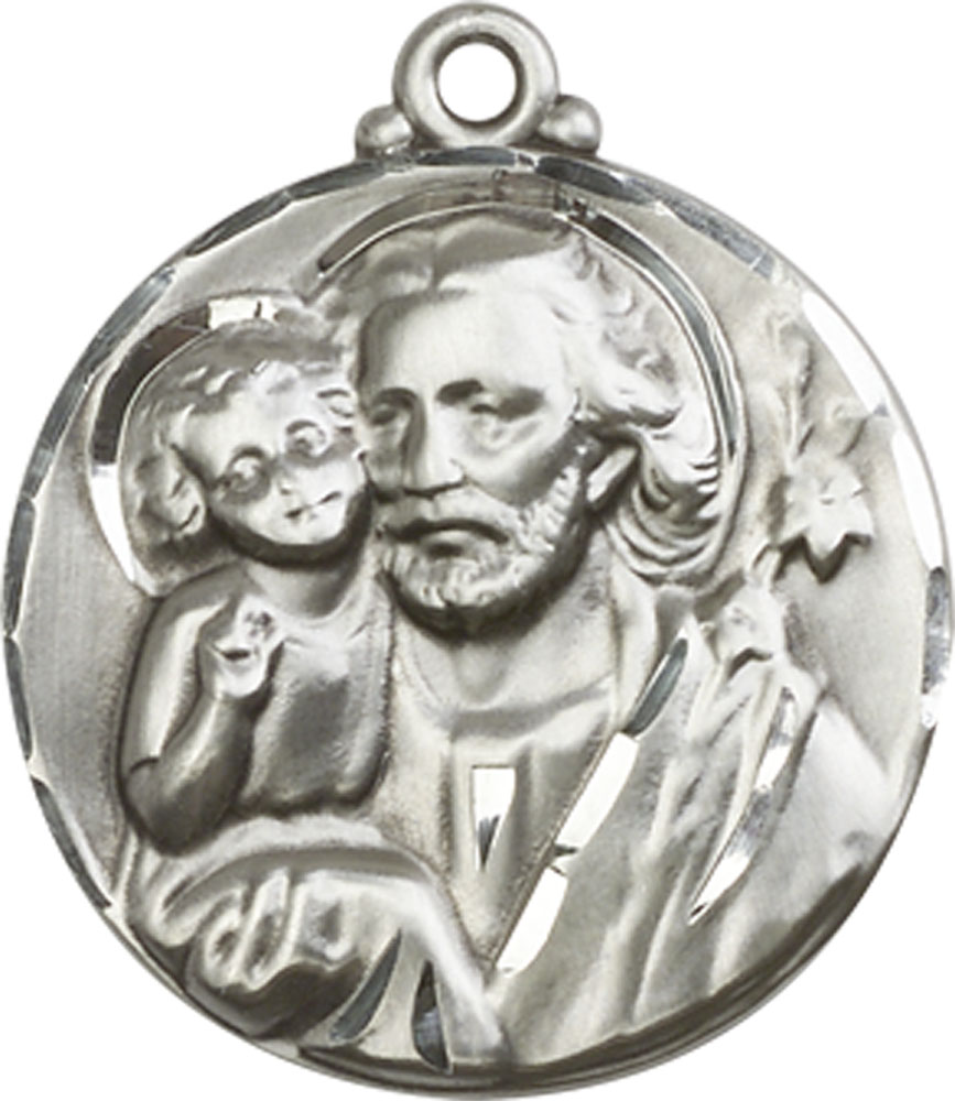 Sterling Silver Saint Joseph Medal - With Box