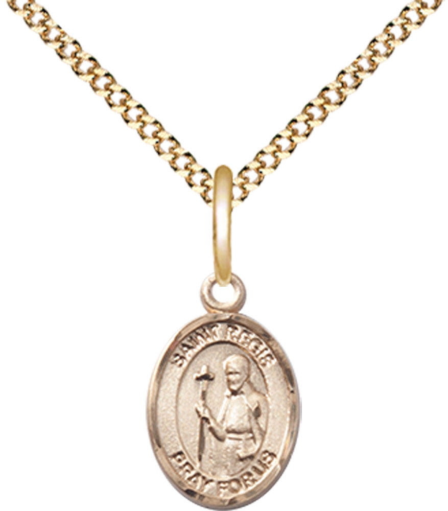 14kt Gold Filled Saint Regis Pendant on a 18 inch Gold Plate Light Curb chain