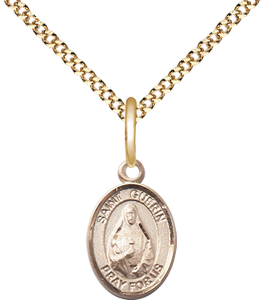 14kt Gold Filled Saint Theodora Pendant on a 18 inch Gold Plate Light Curb chain