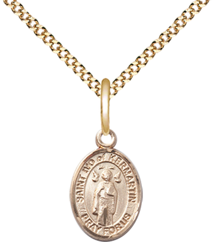 14kt Gold Filled Saint Ivo of Kelmartin Pendant on a 18 inch Gold Plate Light Curb chain