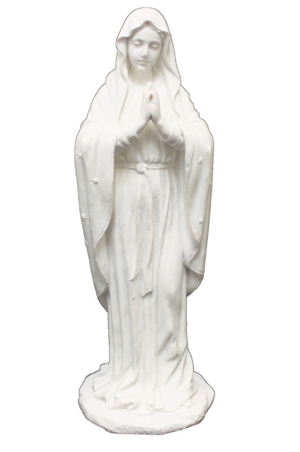 Adoring Virgin in all white, 8"