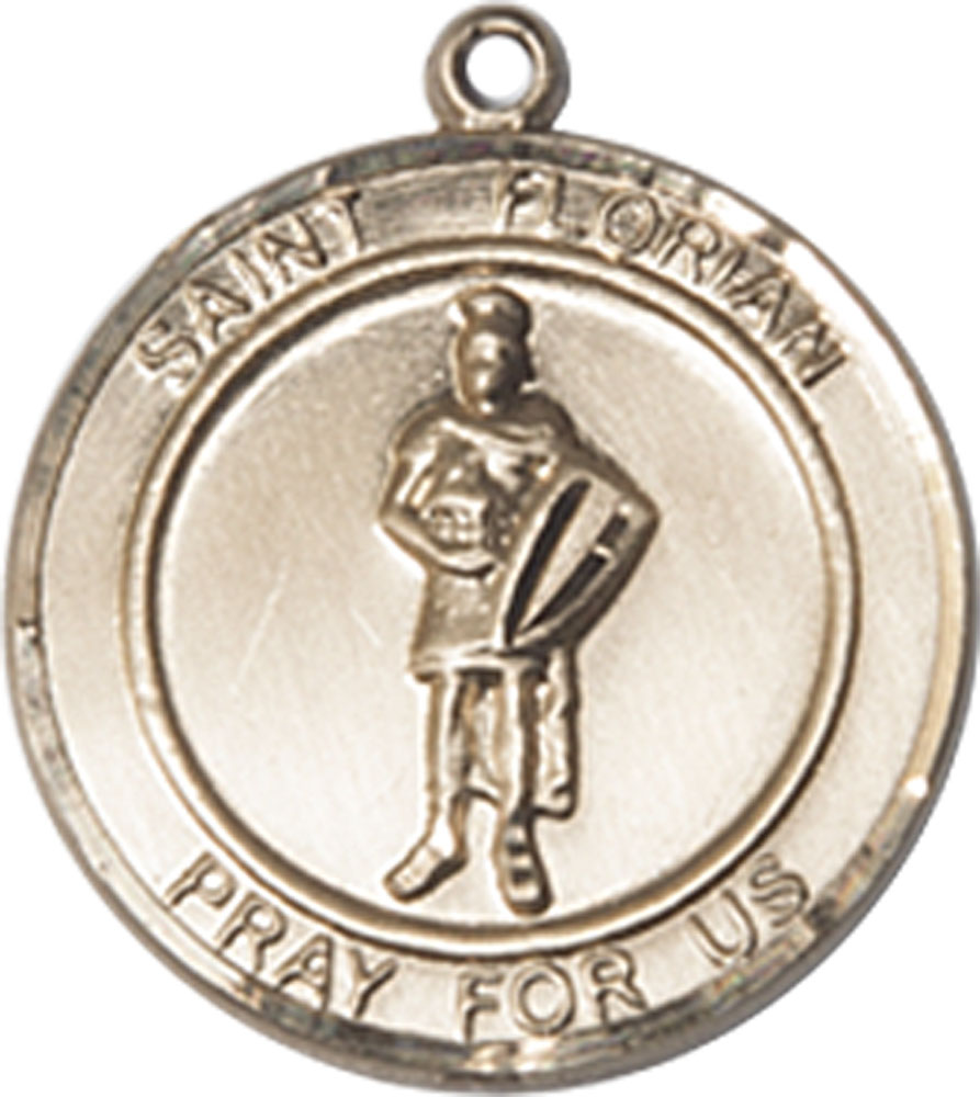 14kt Gold Saint Florian Medal