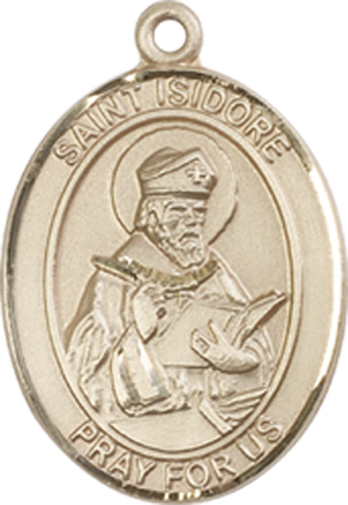 14kt Gold Saint Isidore of Seville Medal