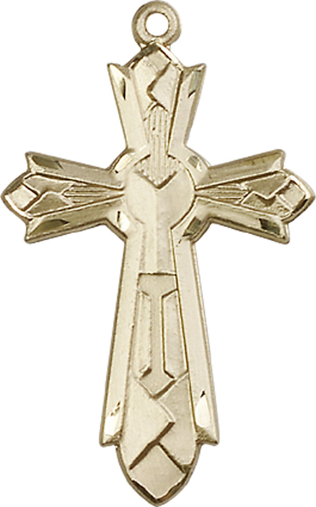 14kt Gold Mosaic Cross Medal