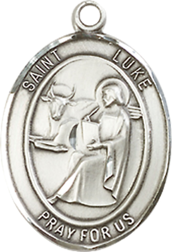 Sterling Silver Saint Luke the Apostle Medal - With Box