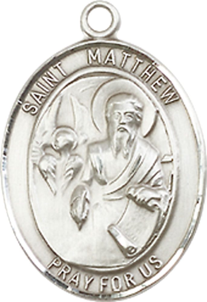 Sterling Silver Saint Matthew the Apostle Medal - With Box