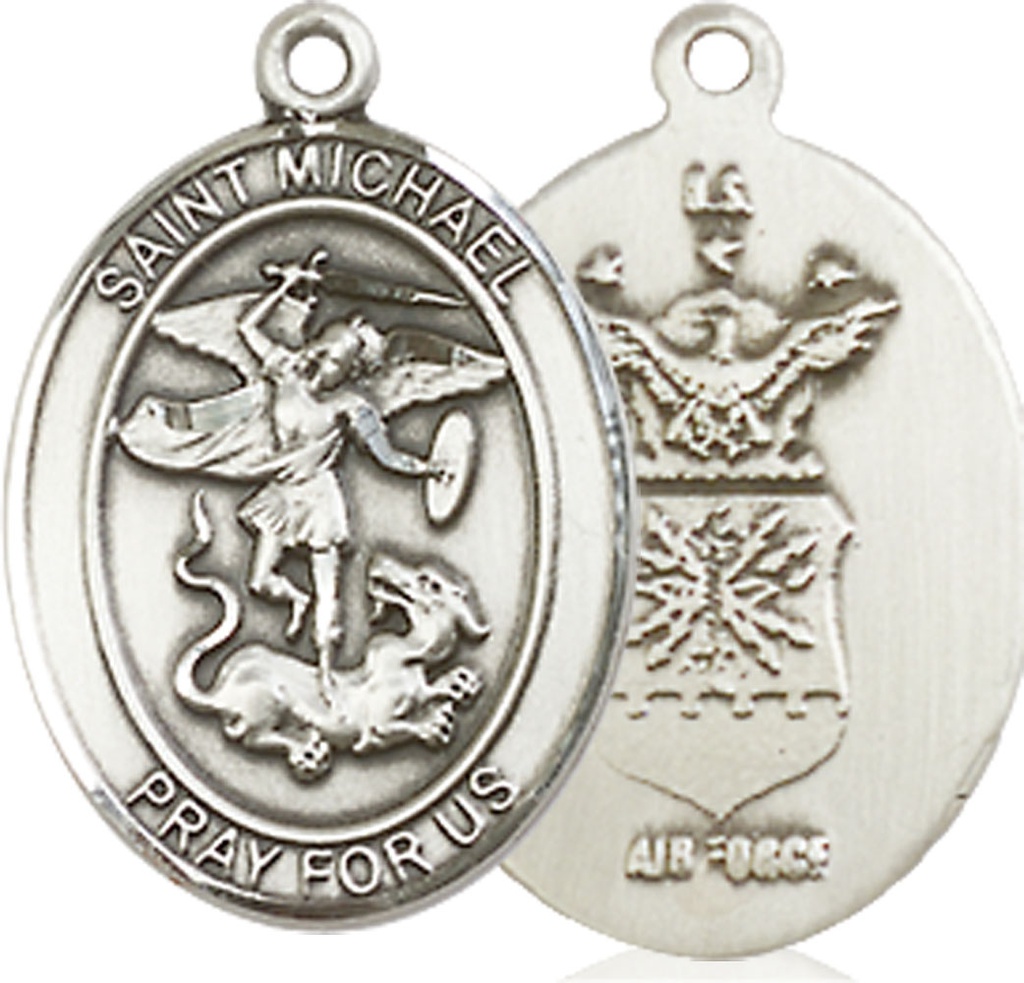 Sterling Silver Saint Michael Air Force Medal