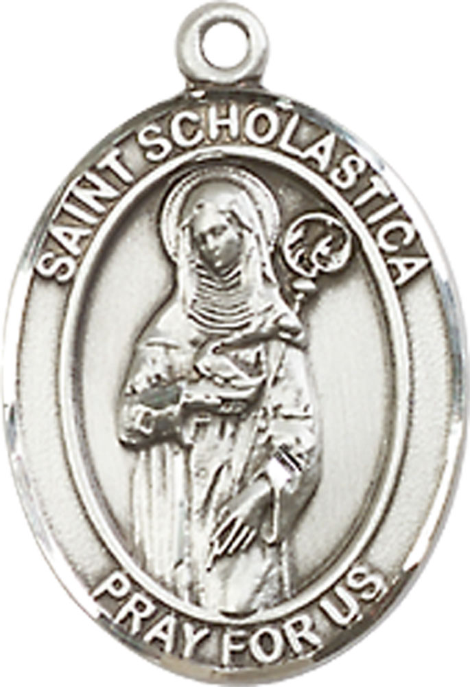 Sterling Silver Saint Scholastica Medal