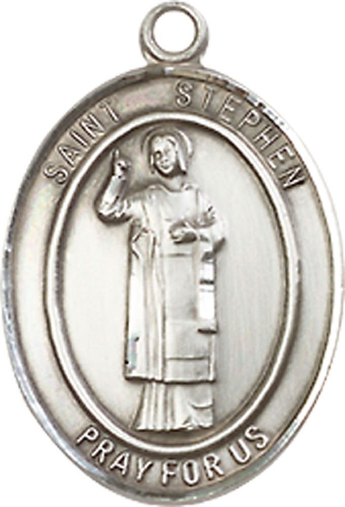 Sterling Silver Saint Stephen the Martyr Medal - With Box
