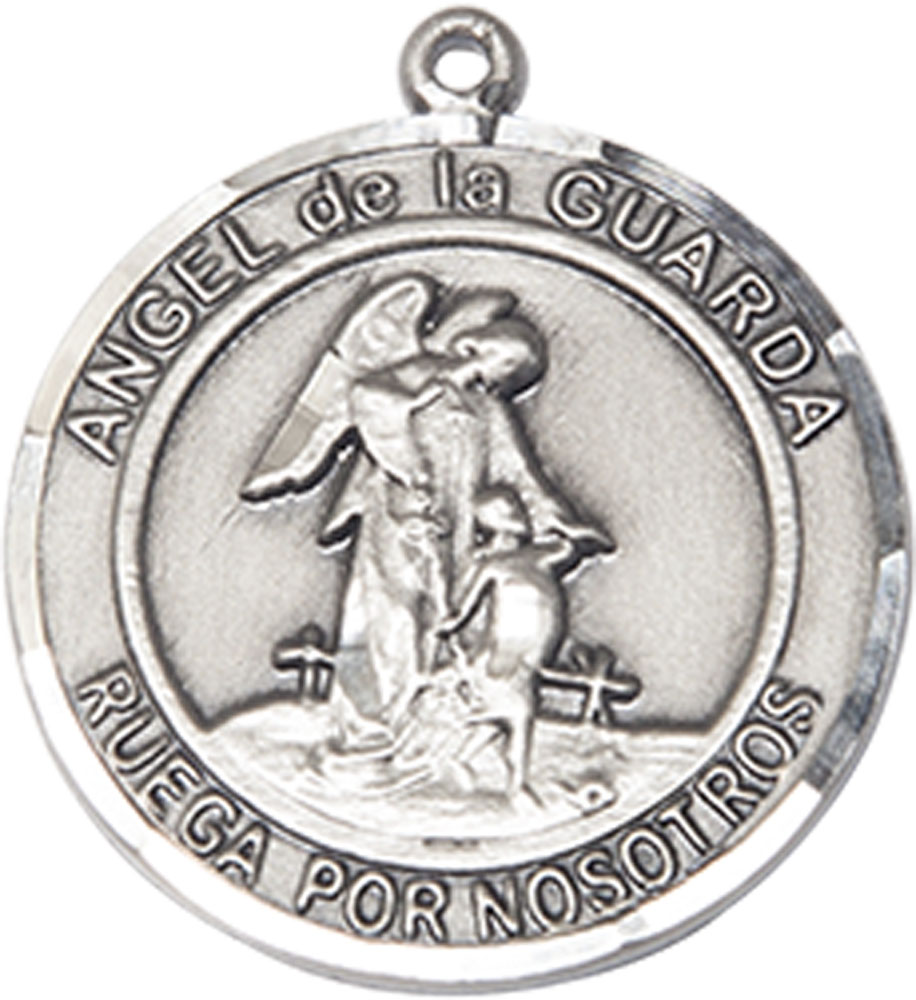 Sterling Silver Angel de la Guarda Medal