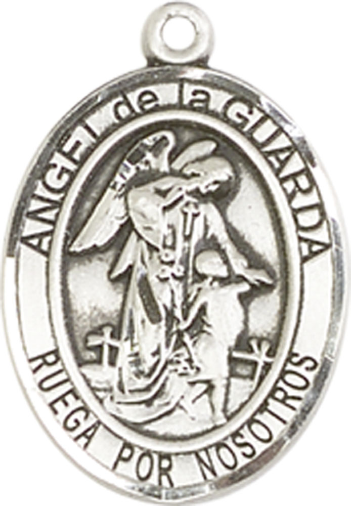 Sterling Silver Angel de la Guarda Medal