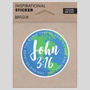 Sticker - John 3:16 World