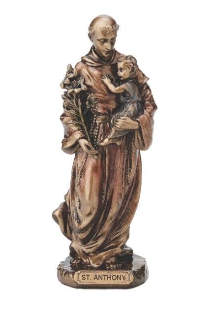 St. Anthony and Child, Cold Cast Bronze, 3.3”