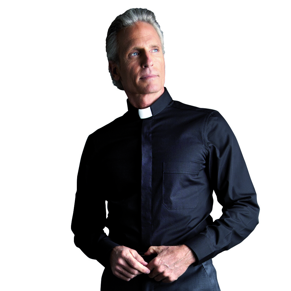 Long sleeve Slim Fit Clergy Shirt Tab Collar