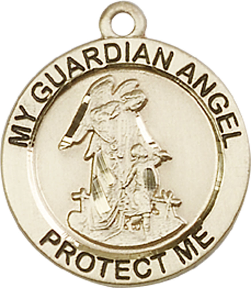 14kt Gold Guardian Angel Medal