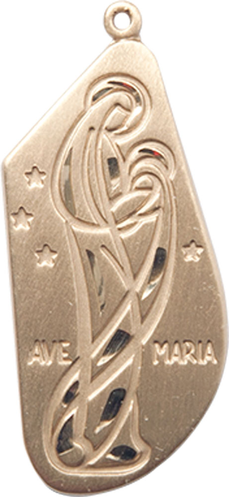 14kt Gold Ave Maria Medal