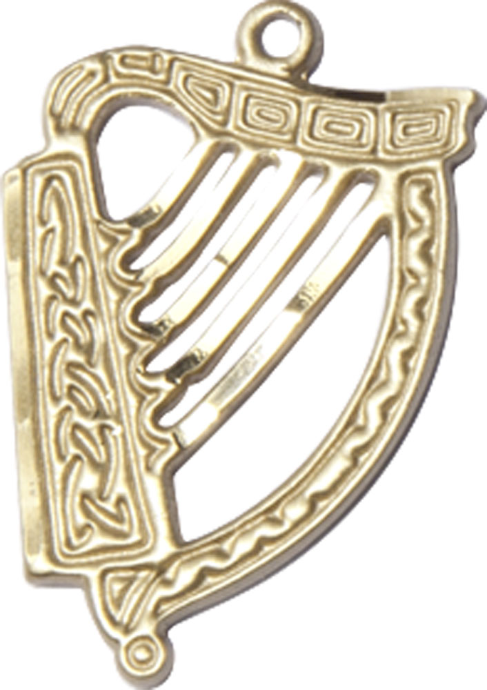 14kt Gold Irish Harp Medal