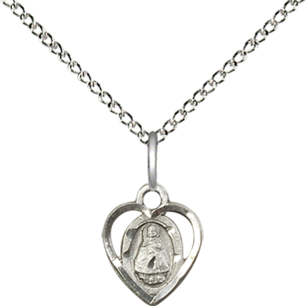 Sterling Silver Infant Pendant on a 18 inch Sterling Silver Light Curb chain